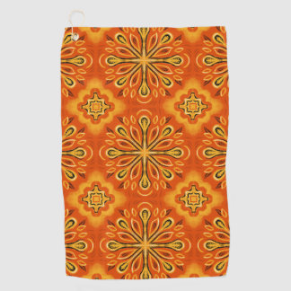 Serviette De Golf Orange Boho Abstrait Motif décoratif