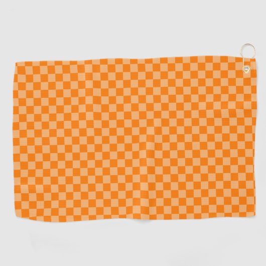 Serviette De Golf Orange Combination Checkerboard par ShirleyTaylor (Horizontal)