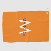 Serviette De Golf Orange Créez votre propre personnalisation (Horizontal)