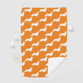 Serviette De Golf Orange Dachshund Cadeau Golf Towne (En situation)