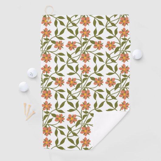 SERVIETTE DE GOLF ORANGE FLEURS (En situation)