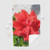 Serviette De Golf Orange Hibiscus Flower Tropical Floral (En situation)