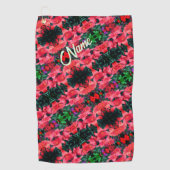 Serviette De Golf Orange Lys Abstrait Motif personnalisé (Devant)