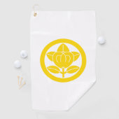 Serviette De Golf Orange mandarine dans un cercle (En situation)
