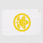 Serviette De Golf Orange mandarine dans un cercle (Horizontal)