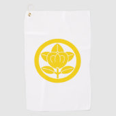 Serviette De Golf Orange mandarine dans un cercle (Devant)