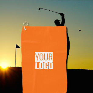 Serviette De Golf orange néon - ajoutez votre logo