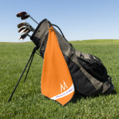 Serviette De Golf Orange Purple Monogramme Nom Moderne Personnalisé (Vert)