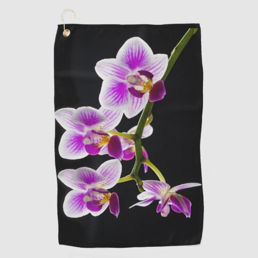 Serviette De Golf Orchidée blanche et violette (Devant)