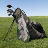 Serviette De Golf Orchidées blanches Belles fleurs tropicales (Vert)