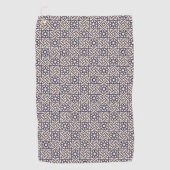 Serviette De Golf Oriental Bleu Beige Marocain Motif géométrique (Devant)