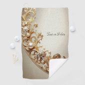 Serviette De Golf Ornate Gold Flourish Golf Towel (En situation)