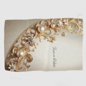 Serviette De Golf Ornate Gold Flourish Golf Towel (Horizontal)