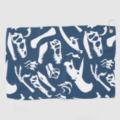 Serviette De Golf Os de dinosaure (bleus) (Horizontal)