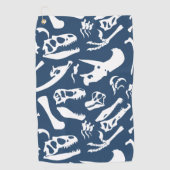 Serviette De Golf Os de dinosaure (bleus) (Devant)