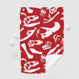 Serviette De Golf Os Dinosaures (Rouge)