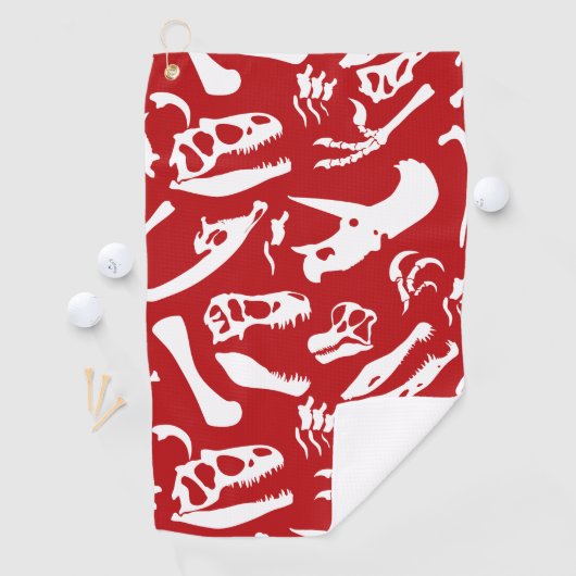 Serviette De Golf Os Dinosaures (Rouge) (En situation)