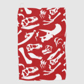 Serviette De Golf Os Dinosaures (Rouge) (Devant)