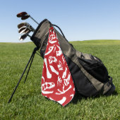 Serviette De Golf Os Dinosaures (Rouge) (Vert)