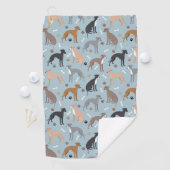 Serviette De Golf Os et pattes de chien gris italien (En situation)