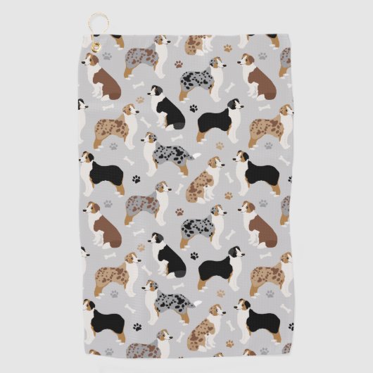 Serviette De Golf Os et pattes des bergers australiens (Devant)