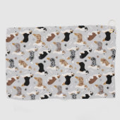 Serviette De Golf Os et pattes des bergers australiens (Horizontal)