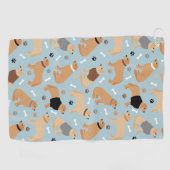 Serviette De Golf Os et pattes d'or (Horizontal)