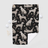 Serviette De Golf Os et pattes Weimaraner (En situation)