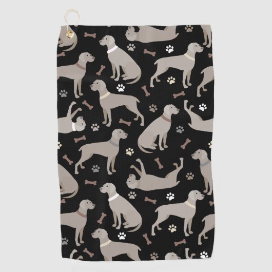 Serviette De Golf Os et pattes Weimaraner (Devant)