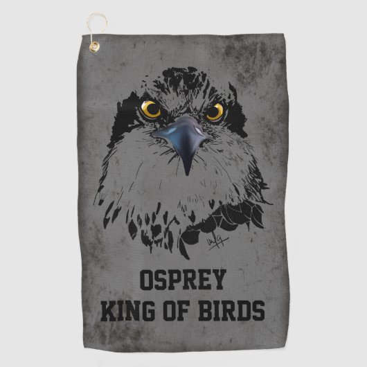 Serviette De Golf Osprey King of Birds Illustration Gris foncé Grung (Devant)