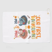 Serviette De Golf Our First Thanksgiving M. et Mme Couple Married 2 (Horizontal)