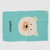 Serviette De Golf Ours blanc mignon (Horizontal)