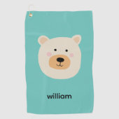 Serviette De Golf Ours blanc mignon (Devant)
