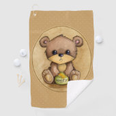 Serviette De Golf Ours Brun Mignon Avec Un Pot De Miel (En situation)