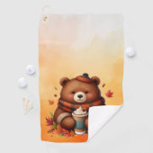 Serviette De Golf Ours d'automne rustique/vintage (En situation)