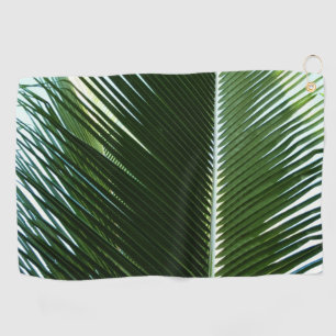 Serviette De Golf Overlapping Palm Fronds Tropical Green Abstract