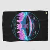 Serviette De Golf OVNI Aliens Invasion esthétique (Horizontal)
