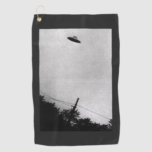 Serviette De Golf OVNI Extraterrestre Alien Vaisseau Spatial Top Sec (Devant)