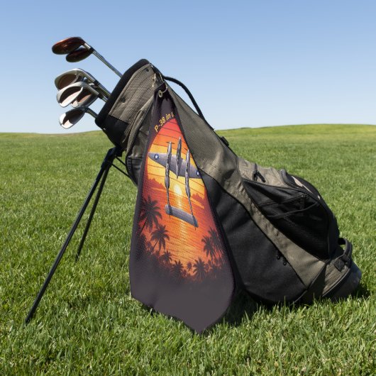 Serviette De Golf P-38 Lightning dans le Pacifique (Vert)