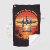 Serviette De Golf P-38 Lightning in the Pacific (En situation)
