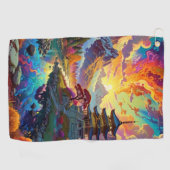 Serviette De Golf Pagode et paysage coloré (Horizontal)