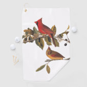Serviette De Golf Paire cardinale Audubon en amandiers sauvages (En situation)