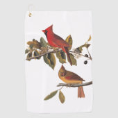 Serviette De Golf Paire cardinale Audubon en amandiers sauvages (Devant)