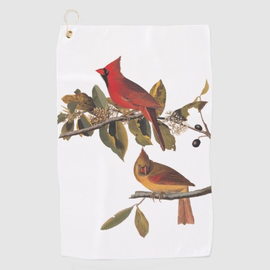Serviette De Golf Paire cardinale Audubon en amandiers sauvages (Devant)