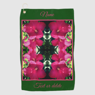 Serviette De Golf Paire de fleurs Hibiscus rouge Abstraite personnal