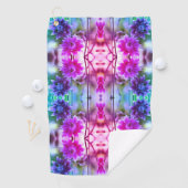Serviette De Golf Paire Rouge Et Blanc Fleur Art Abstrait (En situation)