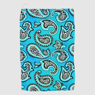 Serviette De Golf Paisley Intemporel sur Fond Sarcelle