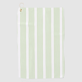 Serviette De Golf Pale vert et blanc cinq bandes motif