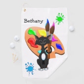 Serviette De Golf Palette Tuxedo Chat Et Peinture (En situation)