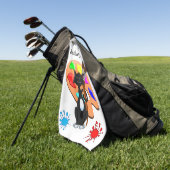Serviette De Golf Palette Tuxedo Chat Et Peinture (Vert)